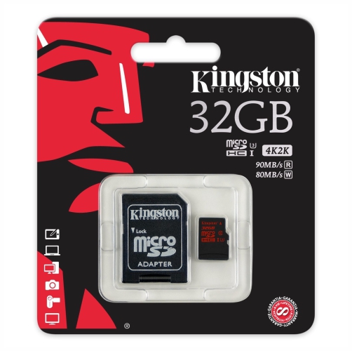 microSDHC 32 Gb UHS-I U3 Kingston  4k2k (90 MB/s 80 MB/s)