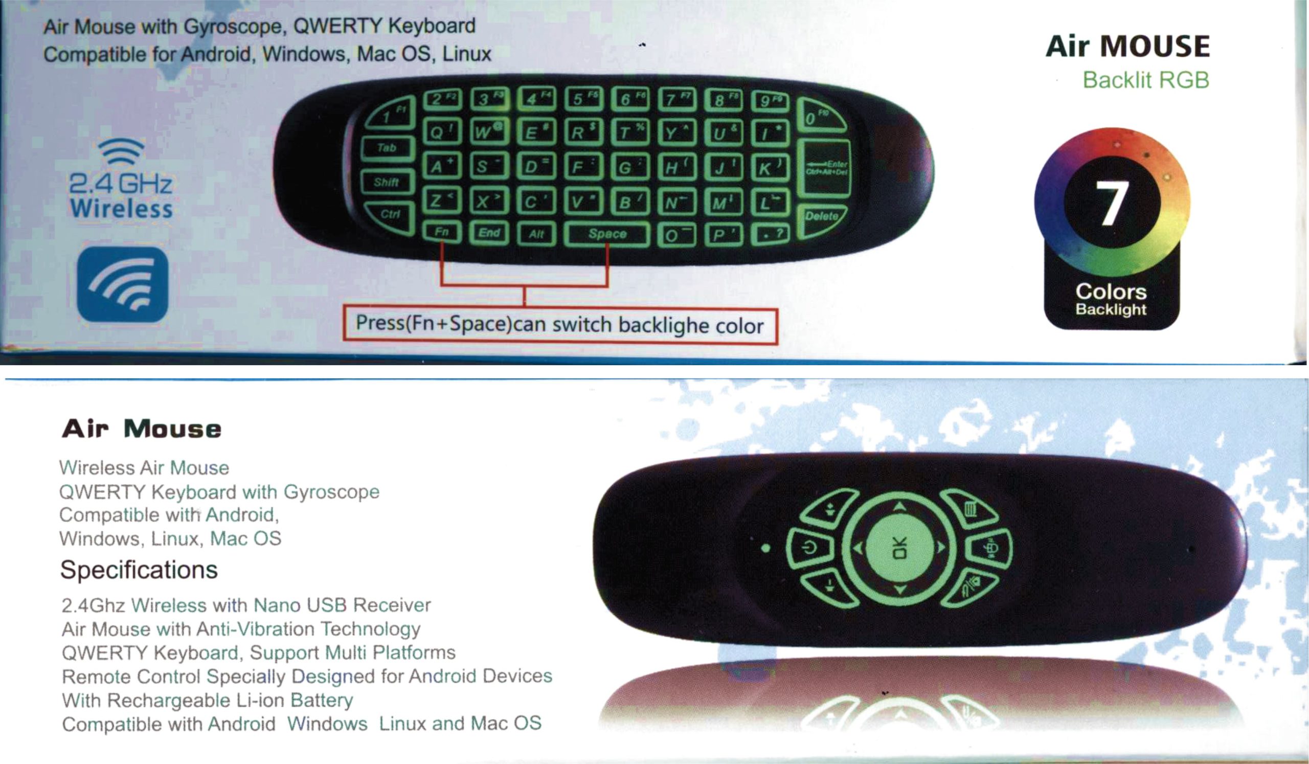 Пульт Air Mouse 7 Colors